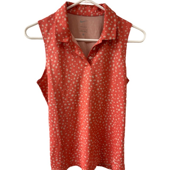 Nike Tops - Nike Golf Breathe Jacquard Print Sleeveless Polo Shirt Women's Size Small